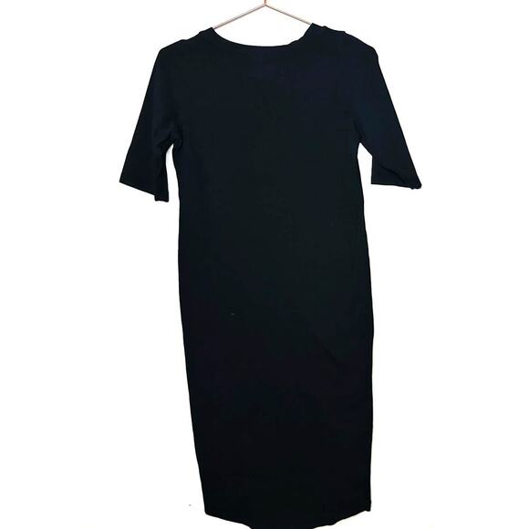 MONROW MOMMY Women's Black Lace Up Front T-Shirt Dress Size Maternity Medium - Picture 2 of 9